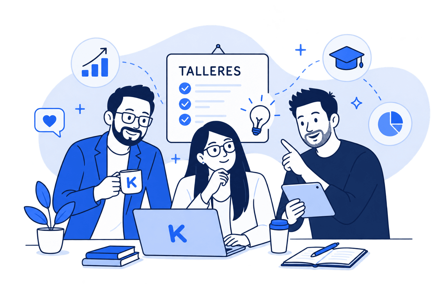 Equipo Kuppra compartiendo ideas y aprendiendo en un taller